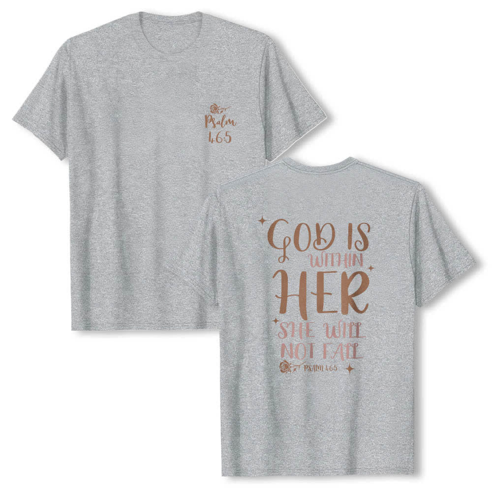 Christianartworkshop Klassisches T-Shirt mit doppelseitigem Aufdruck „Gott ist in ihr“ (Psalm 46,5) - Grau - 2XL - image 21