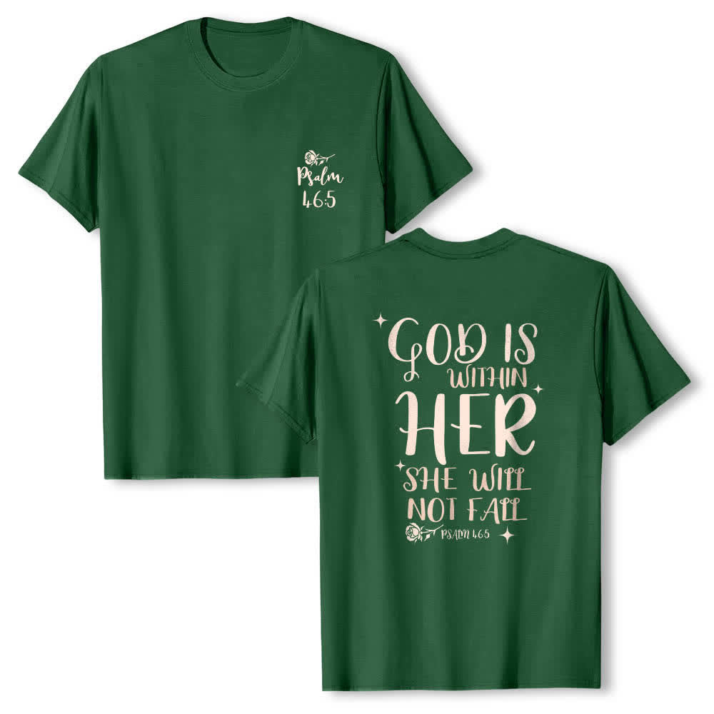 Christianartworkshop Klassisches T-Shirt mit doppelseitigem Aufdruck „Gott ist in ihr“ (Psalm 46,5) - Dunkelgrün - 2XL - image 24