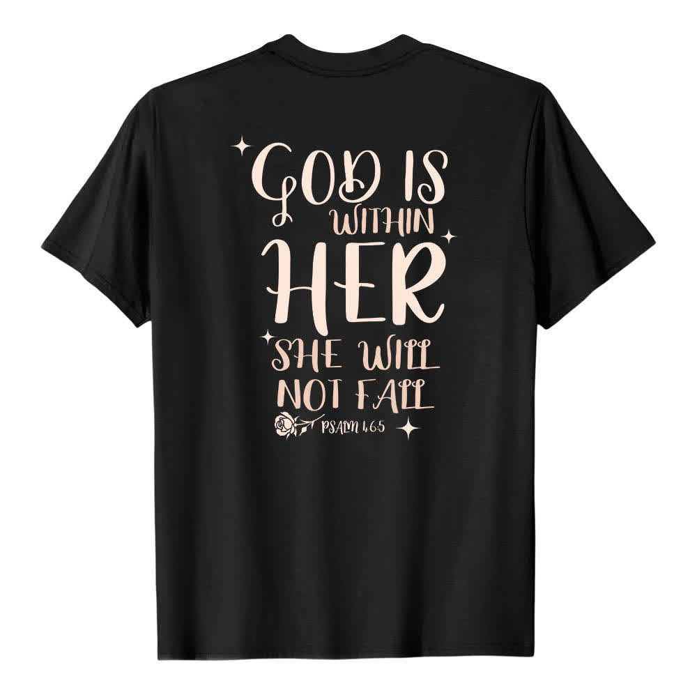 Christianartworkshop Klassisches T-Shirt mit doppelseitigem Aufdruck „Gott ist in ihr“ (Psalm 46,5) - image 1