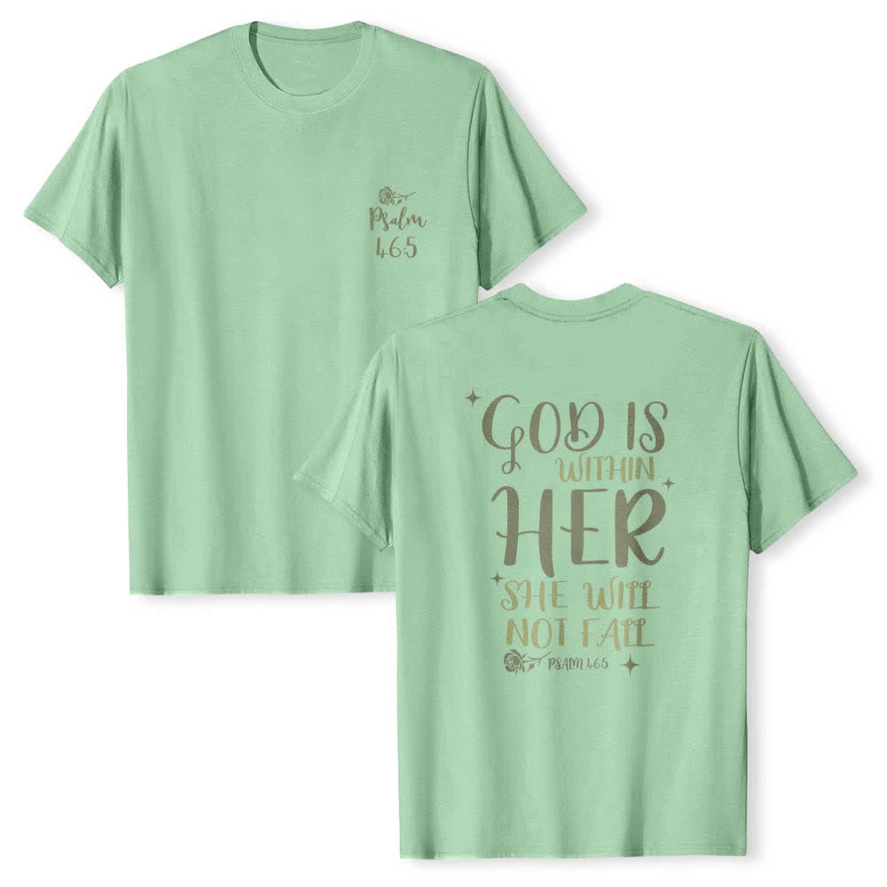 Christianartworkshop Klassisches T-Shirt mit doppelseitigem Aufdruck „Gott ist in ihr“ (Psalm 46,5) - Hellgrün - 2XL - image 9