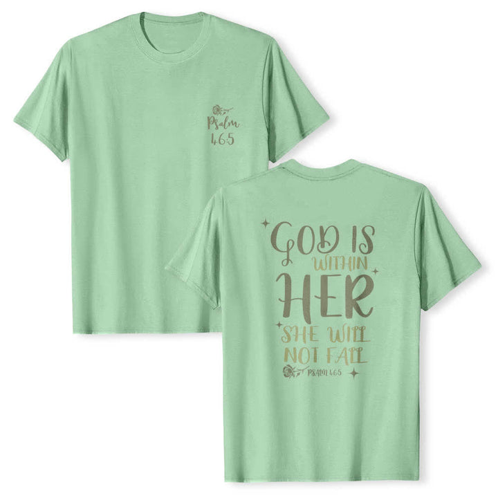 Christianartworkshop Klassisches T-Shirt mit doppelseitigem Aufdruck „Gott ist in ihr“ (Psalm 46,5) - Hellgrün - 2XL - image 9