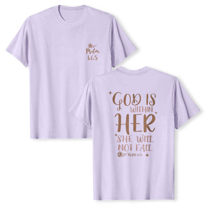 Christianartworkshop Klassisches T-Shirt mit doppelseitigem Aufdruck „Gott ist in ihr“ (Psalm 46,5) - Lila - 2XL - image 6