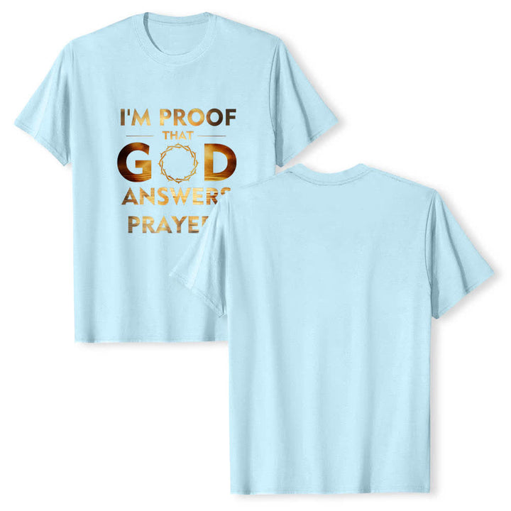 Christianartworkshop Klassisches T-Shirt mit doppelseitigem Aufdruck: „Ich bin der Beweis, dass Gott Gebete erhört“. - Blau - 2XL - image 12