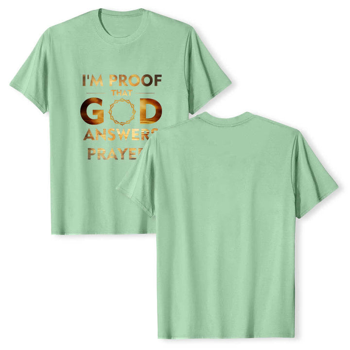 Christianartworkshop Klassisches T-Shirt mit doppelseitigem Aufdruck: „Ich bin der Beweis, dass Gott Gebete erhört“. - Hellgrün - 2XL - image 18