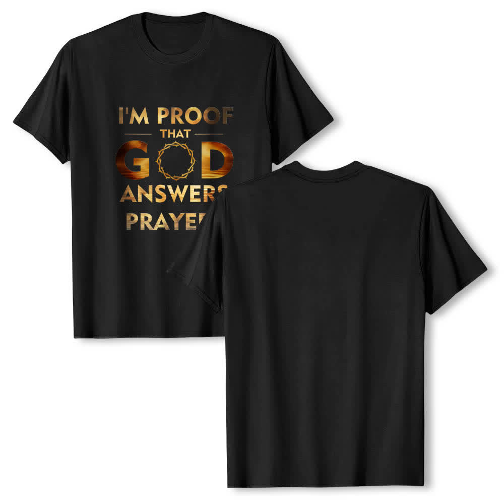 Christianartworkshop Klassisches T-Shirt mit doppelseitigem Aufdruck: „Ich bin der Beweis, dass Gott Gebete erhört“. - Schwarz - 2XL - image 9