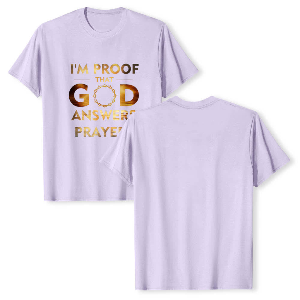 Christianartworkshop Klassisches T-Shirt mit doppelseitigem Aufdruck: „Ich bin der Beweis, dass Gott Gebete erhört“. - Lila - 2XL - image 15