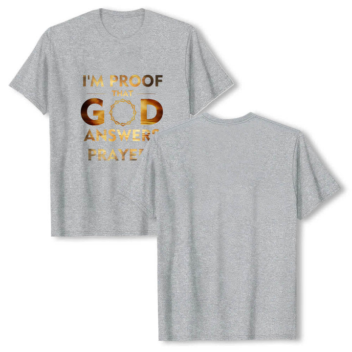 Christianartworkshop Klassisches T-Shirt mit doppelseitigem Aufdruck: „Ich bin der Beweis, dass Gott Gebete erhört“. - Grau - 2XL - image 3