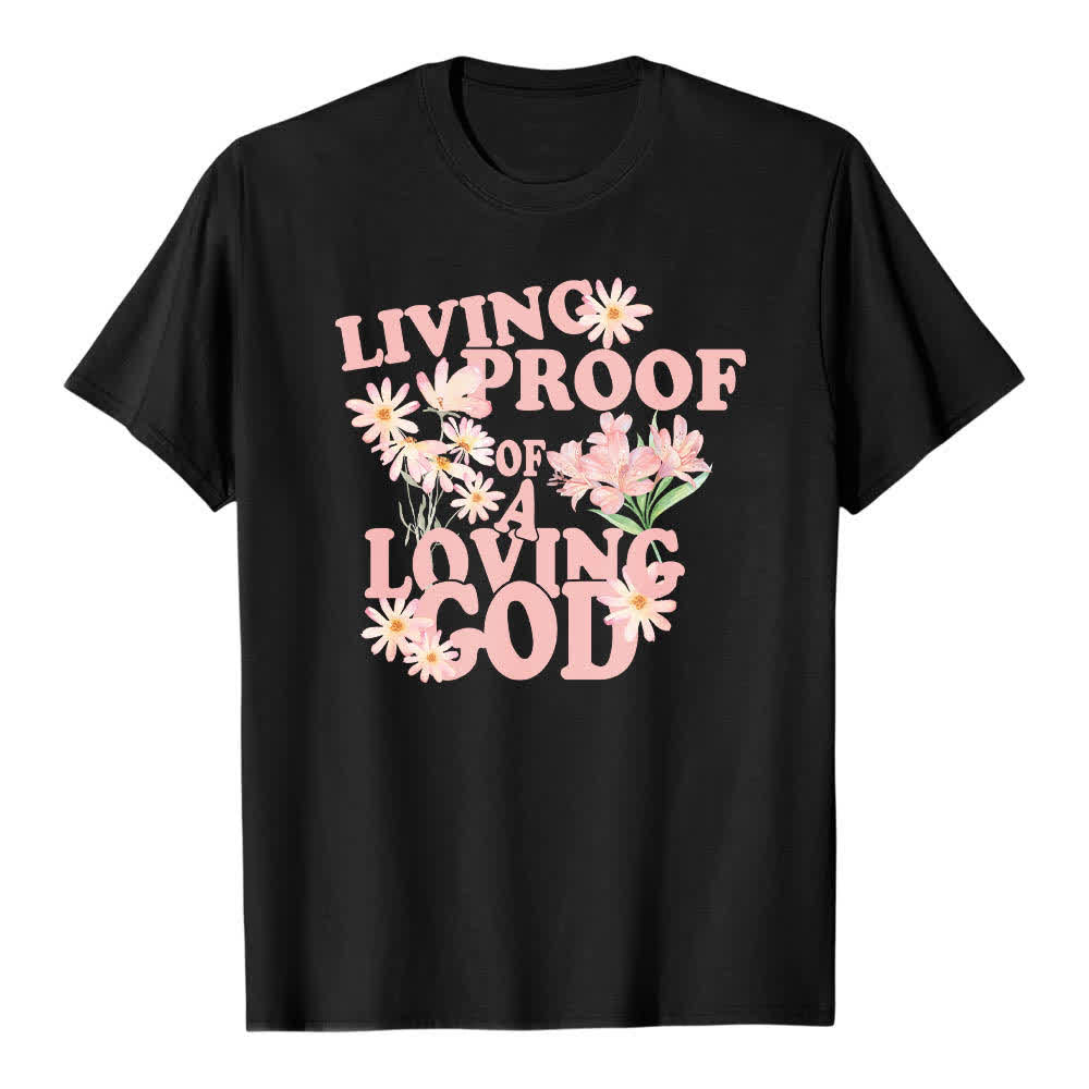 Christianartworkshop Doppelseitiger „Lebender Beweis eines liebenden Gottes“ – Klassisches T-Shirt mit Blumendruck - Schwarz - 2XL - image 4
