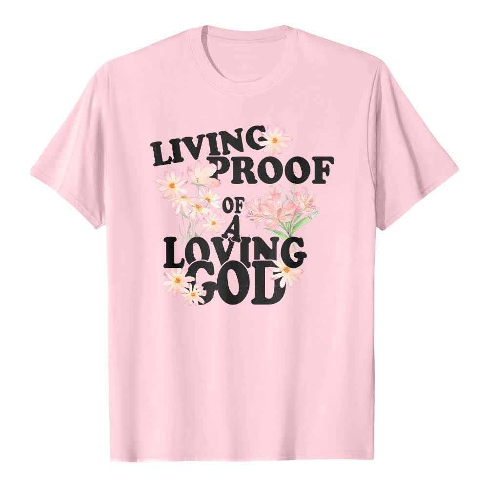 Christianartworkshop Doppelseitiger „Lebender Beweis eines liebenden Gottes“ – Klassisches T-Shirt mit Blumendruck - Rosa - 2XL - image 8