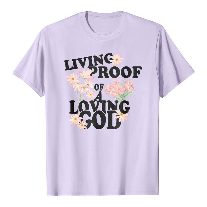 Christianartworkshop Doppelseitiger „Lebender Beweis eines liebenden Gottes“ – Klassisches T-Shirt mit Blumendruck - Lila - 2XL - image 6
