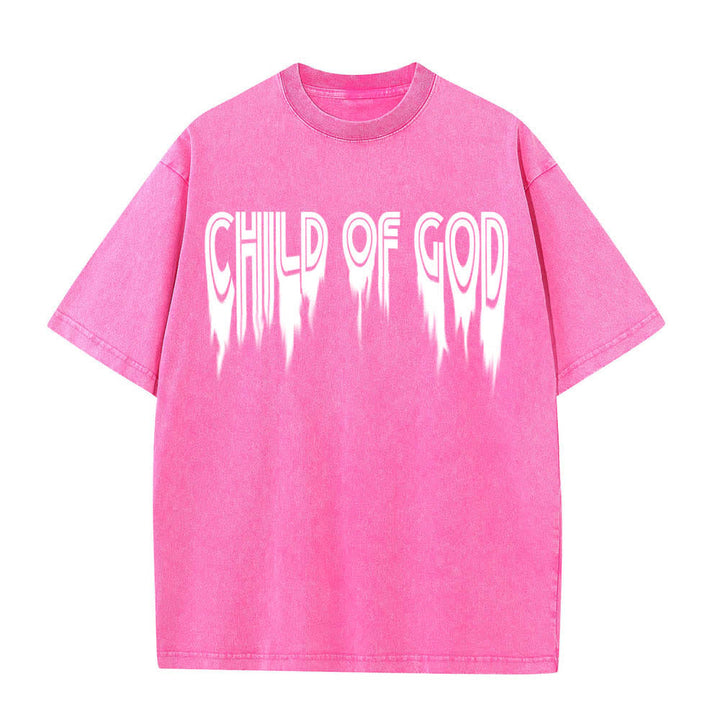Christianartworkshop Doppelseitiges T-Shirt mit dem Aufdruck „Kind Gottes“ aus Johannes 1,12 im Used-Look - image 26