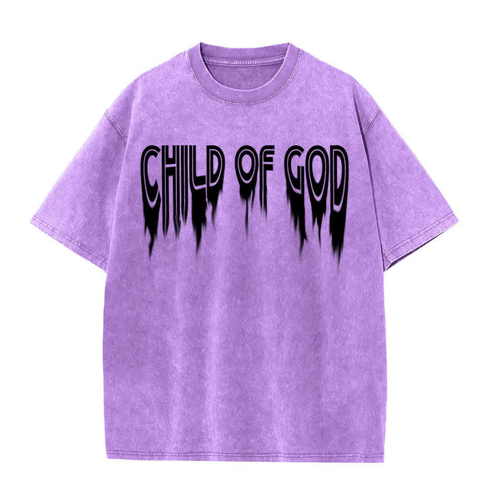 Christianartworkshop Doppelseitiges T-Shirt mit dem Aufdruck „Kind Gottes“ aus Johannes 1,12 im Used-Look - image 23