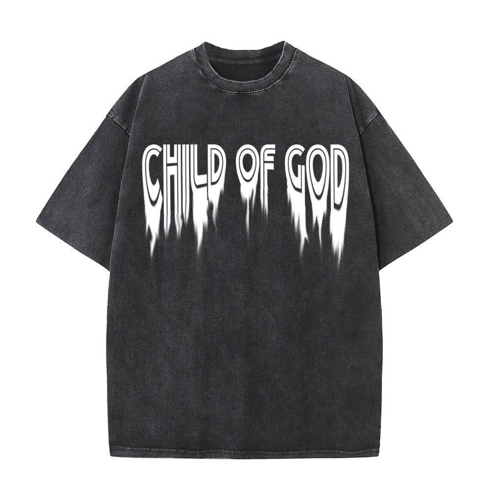 Christianartworkshop Doppelseitiges T-Shirt mit dem Aufdruck „Kind Gottes“ aus Johannes 1,12 im Used-Look - image 17