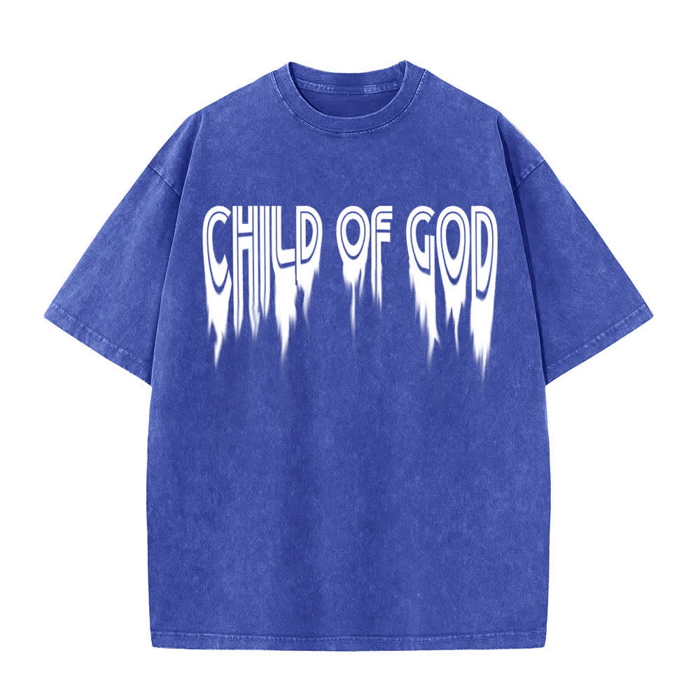 Christianartworkshop Doppelseitiges T-Shirt mit dem Aufdruck „Kind Gottes“ aus Johannes 1,12 im Used-Look - image 5