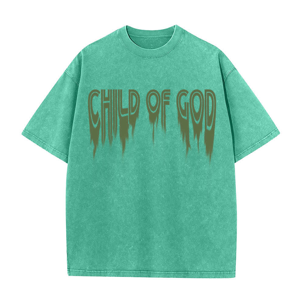 Christianartworkshop Doppelseitiges T-Shirt mit dem Aufdruck „Kind Gottes“ aus Johannes 1,12 im Used-Look - image 14