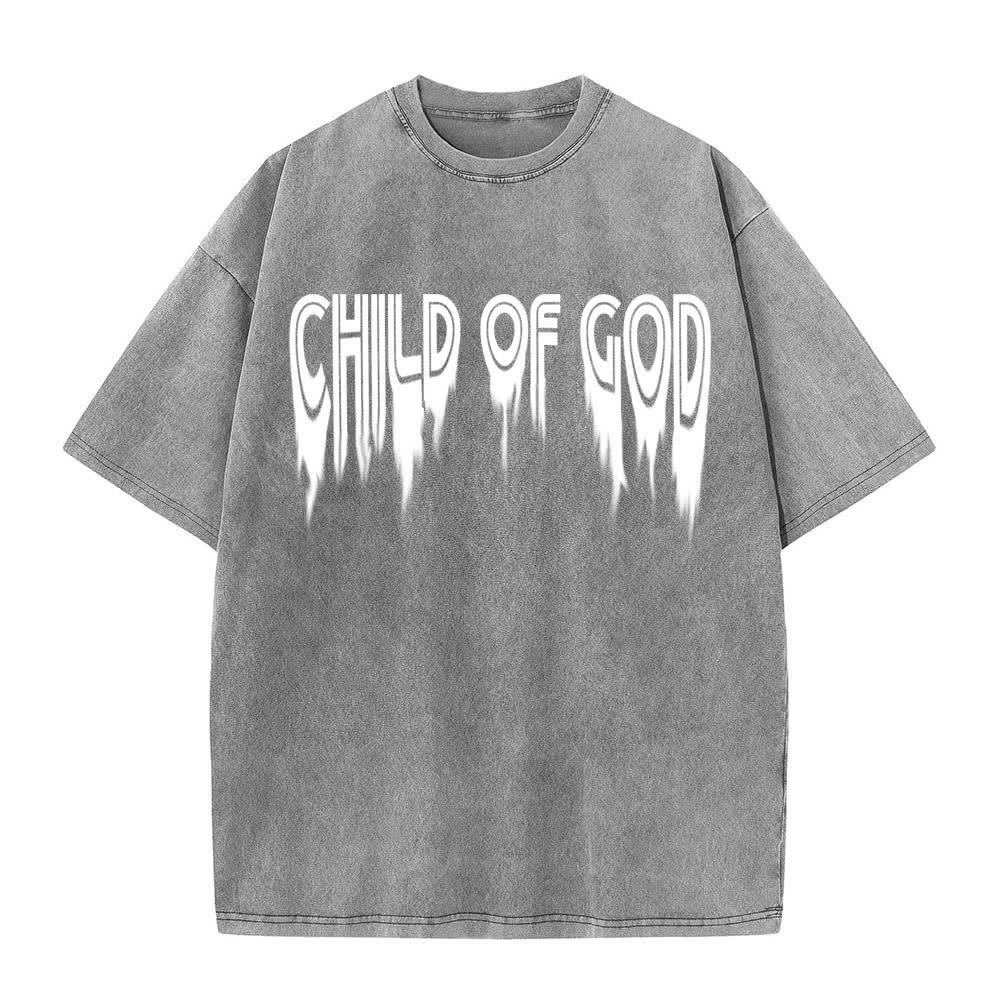 Christianartworkshop Doppelseitiges T-Shirt mit dem Aufdruck „Kind Gottes“ aus Johannes 1,12 im Used-Look - image 11