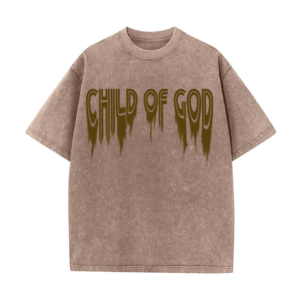 Christianartworkshop Doppelseitiges T-Shirt mit dem Aufdruck „Kind Gottes“ aus Johannes 1,12 im Used-Look - image 8