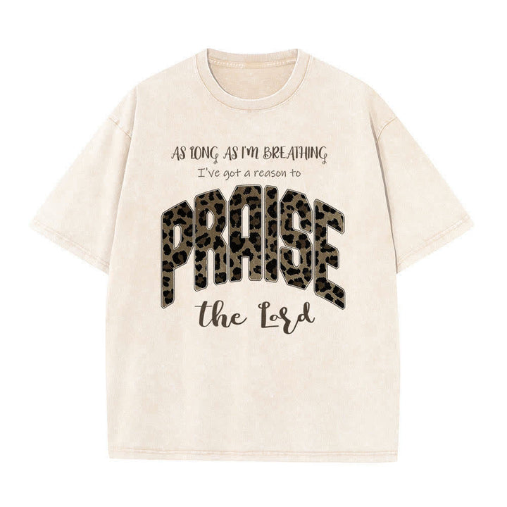 Christianartworkshop Doppelseitiges T-Shirt mit Leopardenmuster und dem Aufdruck „Praise The Lord“ - image 25
