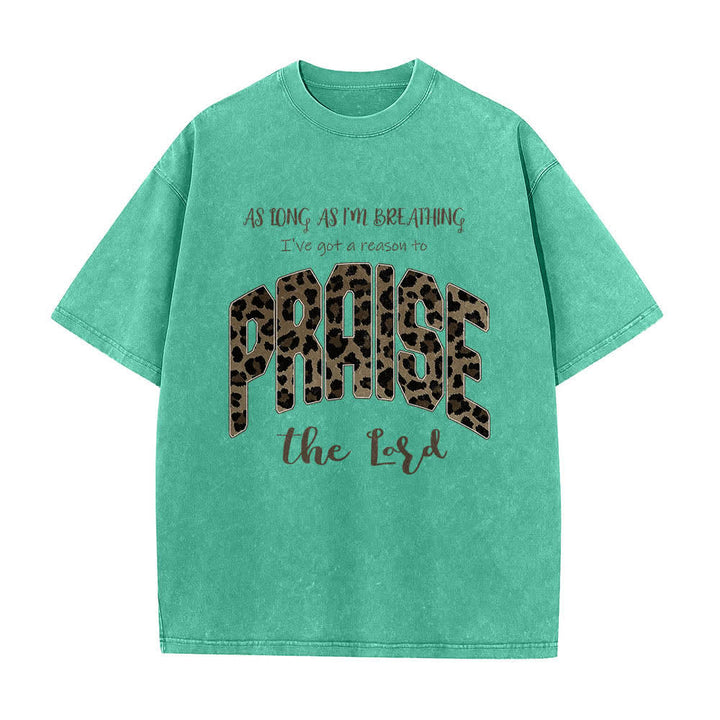 Christianartworkshop Doppelseitiges T-Shirt mit Leopardenmuster und dem Aufdruck „Praise The Lord“ - image 19