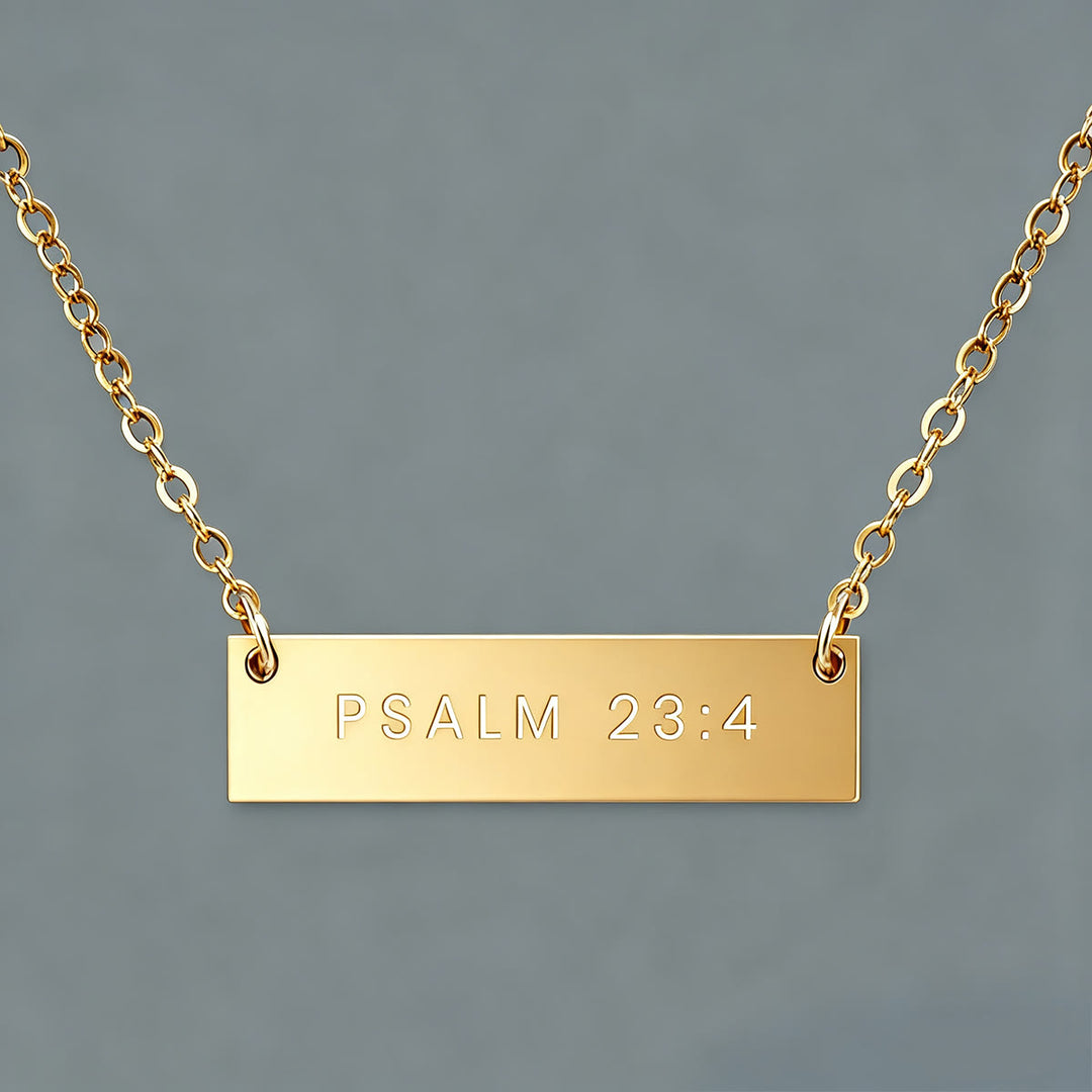 Christianartworkshop Halskette mit graviertem Anhänger und Glaubensvers - Psalm 23:4 - image 6