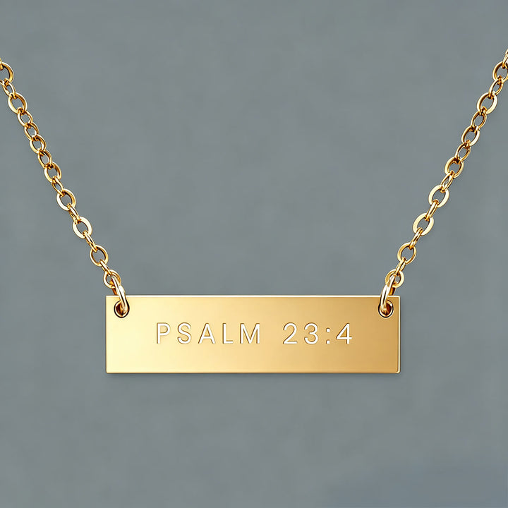Christianartworkshop Halskette mit graviertem Anhänger und Glaubensvers - Psalm 23:4 - image 6