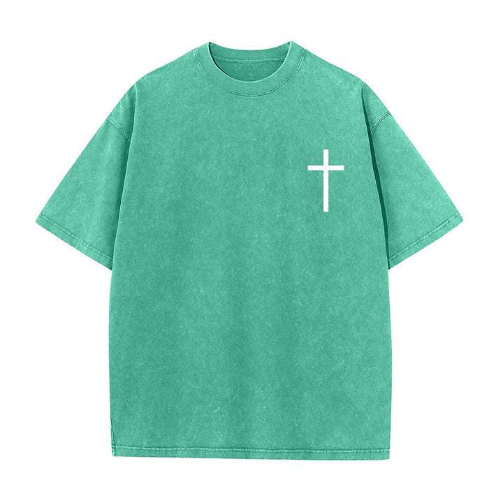 Christianartworkshop Doppelseitig bedrucktes T-Shirt mit Kreuz-Schriftzeichen aus Philipper 4,13 - image 5