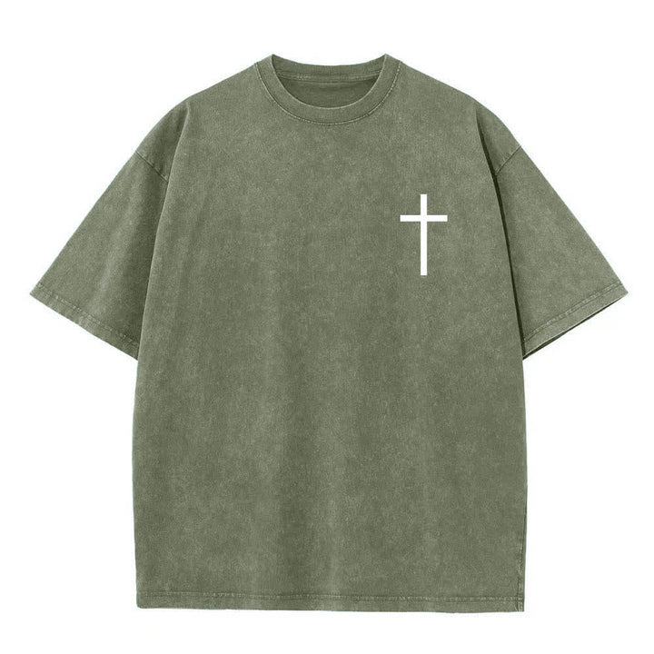 Christianartworkshop Doppelseitig bedrucktes T-Shirt mit Kreuz-Schriftzeichen aus Philipper 4,13 - image 20