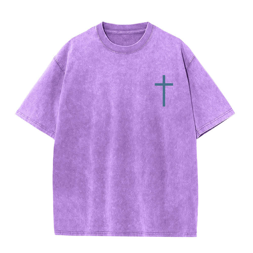 Christianartworkshop Doppelseitig bedrucktes T-Shirt mit Kreuz-Schriftzeichen aus Philipper 4,13 - image 14
