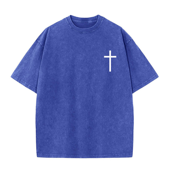 Christianartworkshop Doppelseitig bedrucktes T-Shirt mit Kreuz-Schriftzeichen aus Philipper 4,13 - image 23