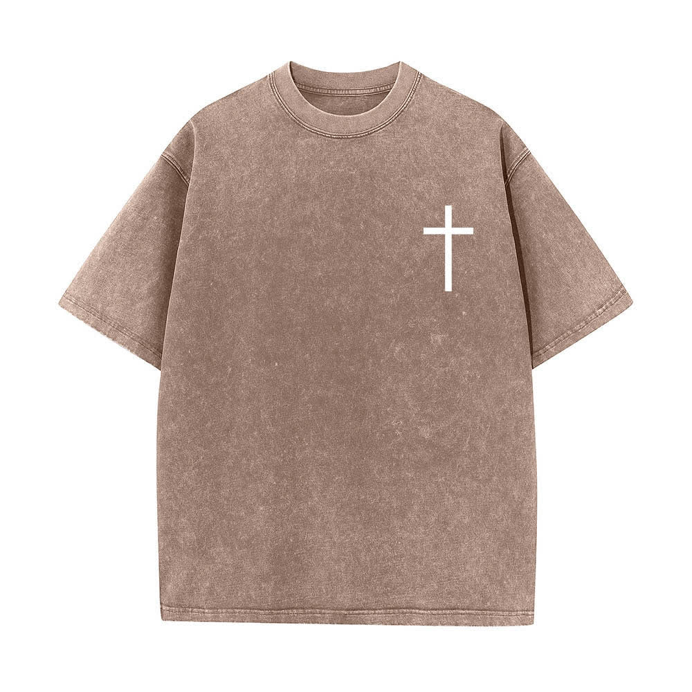 Christianartworkshop Doppelseitig bedrucktes T-Shirt mit Kreuz-Schriftzeichen aus Philipper 4,13 - image 26