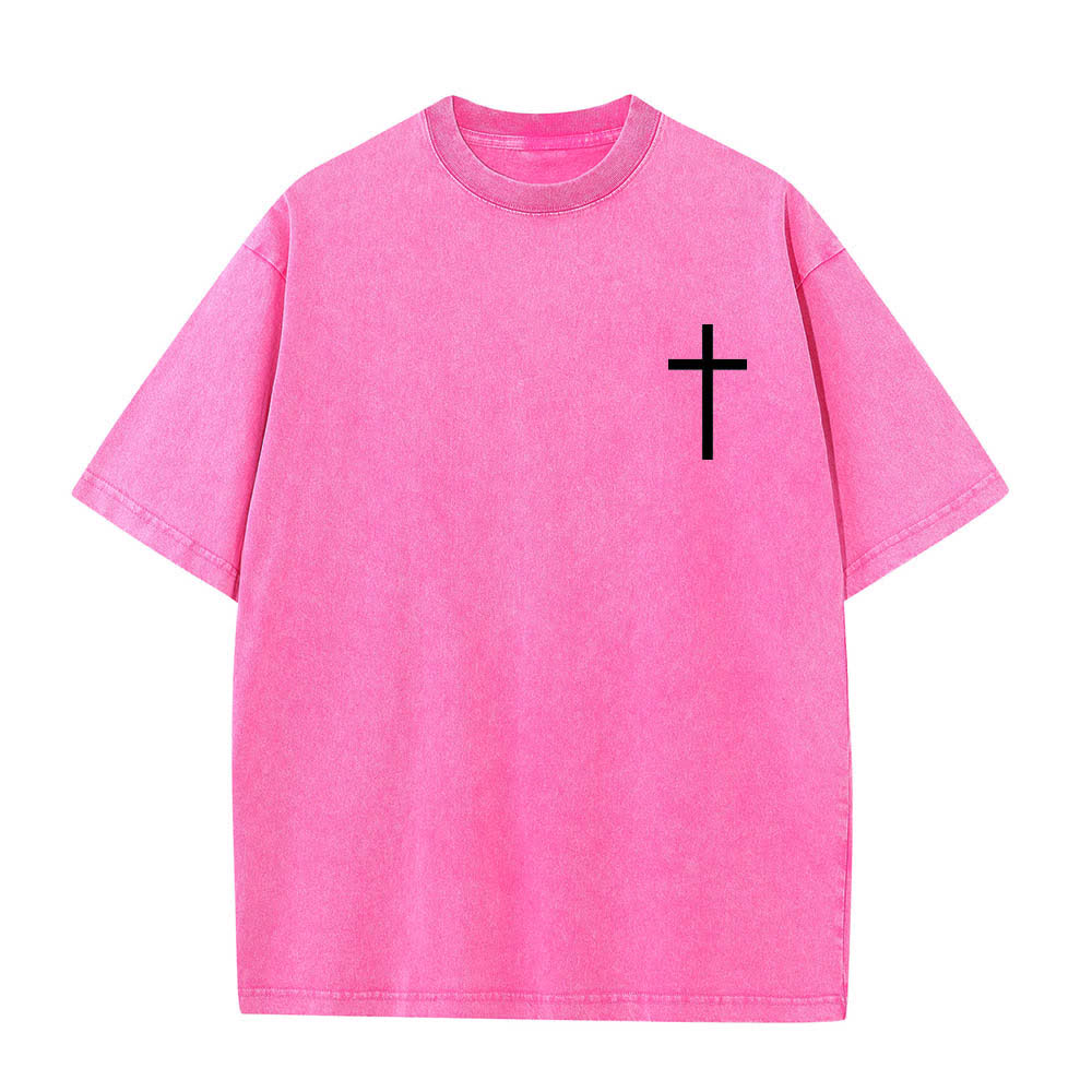 Christianartworkshop Doppelseitig bedrucktes T-Shirt mit Kreuz-Schriftzeichen aus Philipper 4,13 - image 17