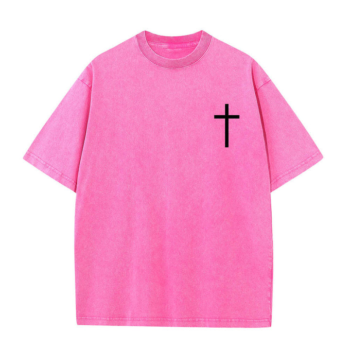 Christianartworkshop Doppelseitig bedrucktes T-Shirt mit Kreuz-Schriftzeichen aus Philipper 4,13 - image 17