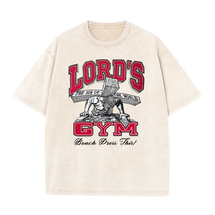 Christianartworkshop Lord's Gym T-Shirt mit doppelseitigem, grafischem Buchstabenprint „His Pain Your Gain“ – gewaschen - image 13