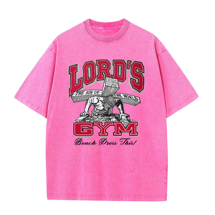 Christianartworkshop Lord's Gym T-Shirt mit doppelseitigem, grafischem Buchstabenprint „His Pain Your Gain“ – gewaschen - image 19