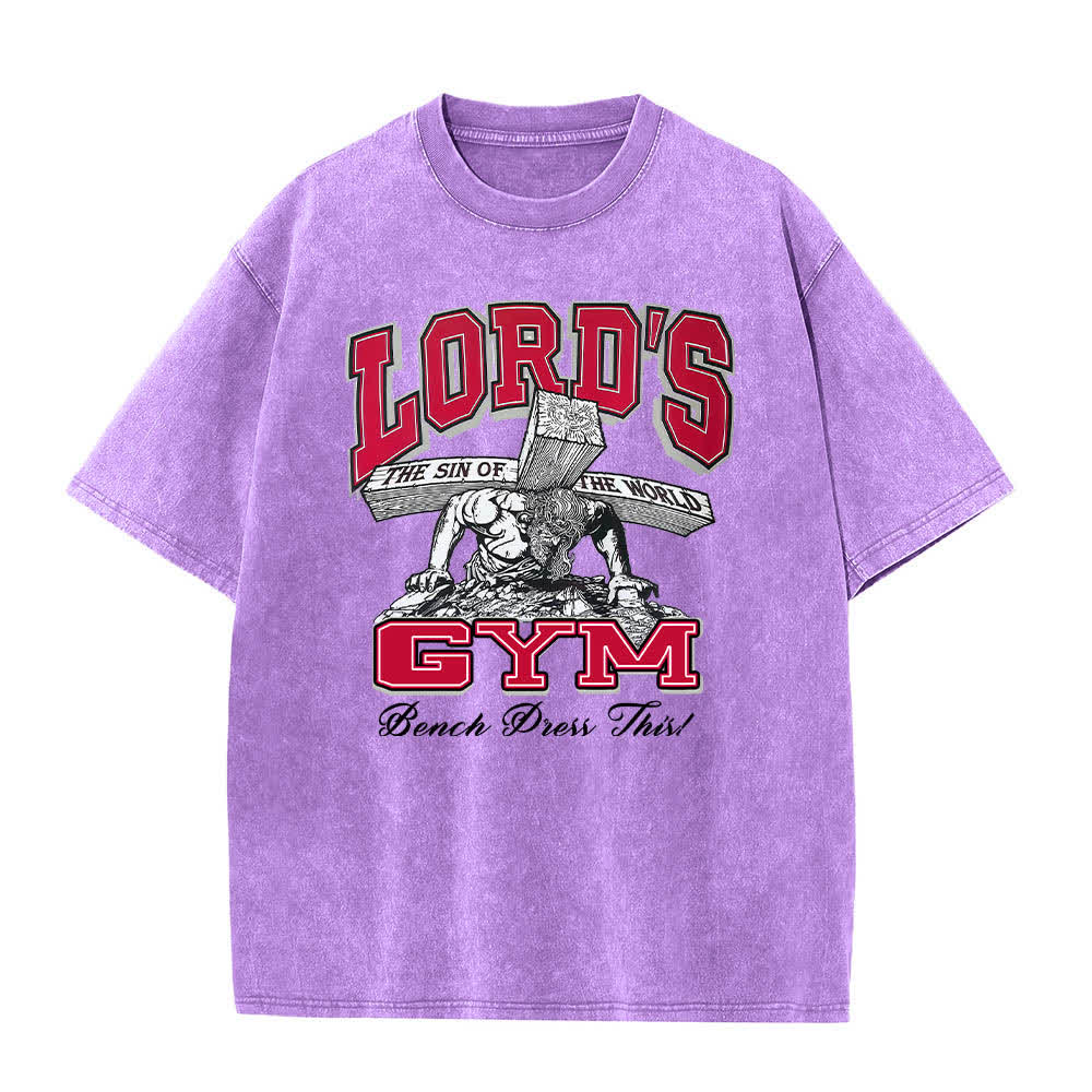 Christianartworkshop Lord's Gym T-Shirt mit doppelseitigem, grafischem Buchstabenprint „His Pain Your Gain“ – gewaschen - image 16
