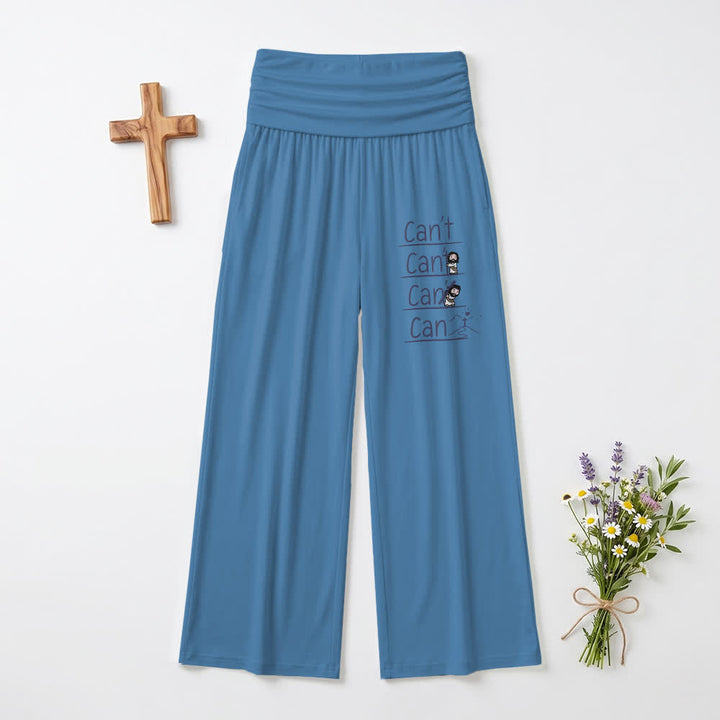 Christianartworkshop „Ich kann nicht und ich kann“ – Cartoon-Buchstabenkunst, lässige weite Hose für Damen - Blau - US22, UK/AU26, EU54 (6XL) - image 3