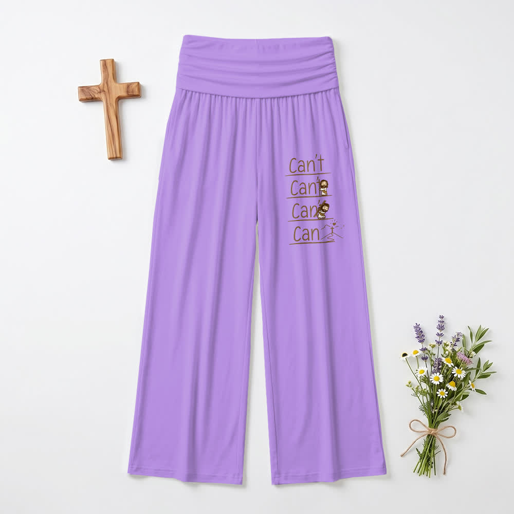Christianartworkshop „Ich kann nicht und ich kann“ – Cartoon-Buchstabenkunst, lässige weite Hose für Damen - Lila - US22, UK/AU26, EU54 (6XL) - image 9