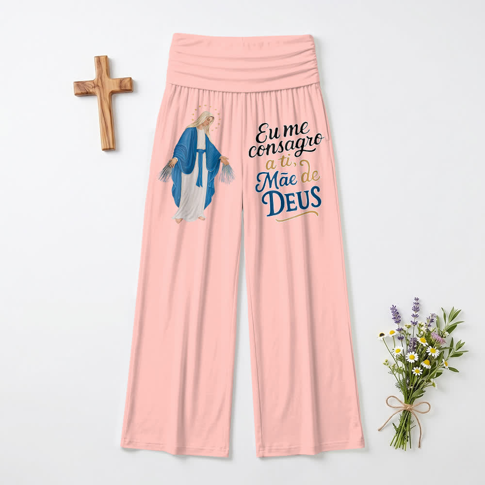 Christianartworkshop Wunderbare Jungfrau Maria – Portugiesische Schriftzeichen-Kunst – Lässige Damen-Weitbeinhose - Rosa - US22, UK/AU26, EU54 (6XL) - image 12
