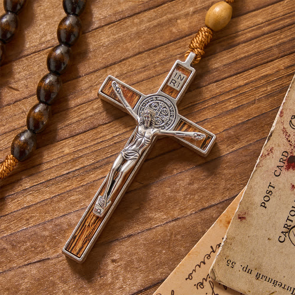 Christianartworkshop Rosenkranz aus naturbelassenem Holz mit erdiger Textur und Knoten: Für die stille Meditation - image 4