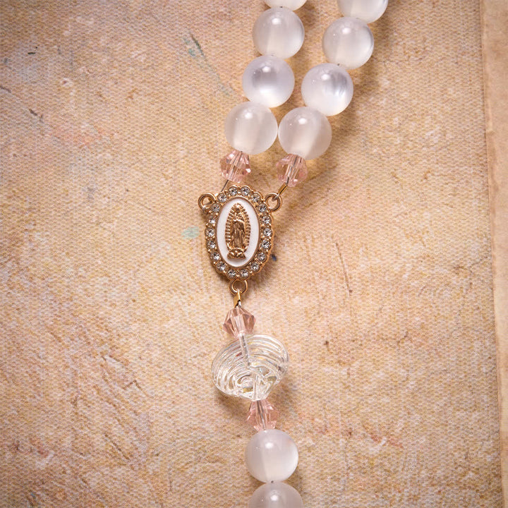 Christianartworkshop Rosenkranz mit sommerlichem Ozeanmotiv, mattierten Perlen, Seestern- und Fischanhängern aus Kristall - image 6