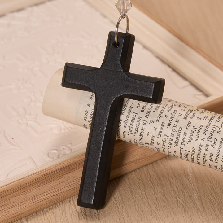 Christianartworkshop Cowboyhut-Anhänger mit Engelsflügeln und Holzkreuz: Zeitloses Zeichen des treuen himmlischen Schutzes - image 9