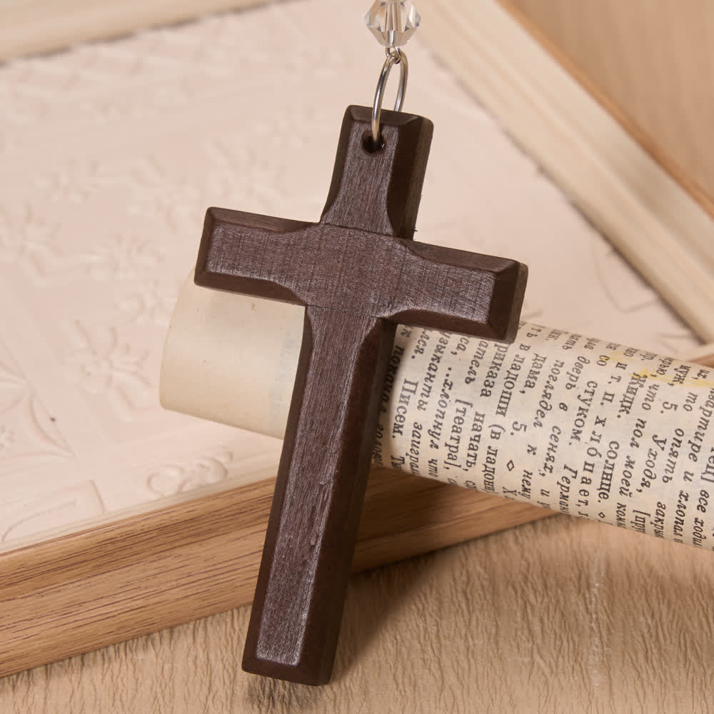 Christianartworkshop Cowboyhut-Anhänger mit Engelsflügeln und Holzkreuz: Zeitloses Zeichen des treuen himmlischen Schutzes - image 5