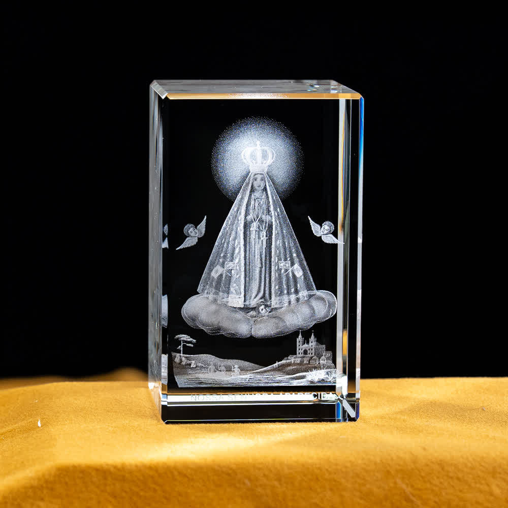 Christianartworkshop Mehrfarbig gravierte heilige Kristallfigur für Schreibtischdekoration und Andachtsdekoration - Unsere Liebe Frau von Luján - 5x5x8cm - image 8