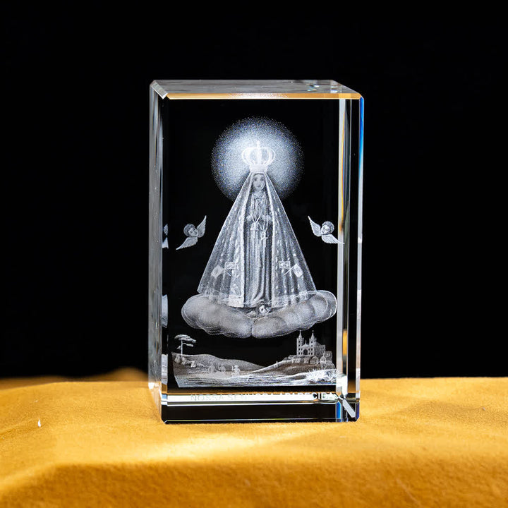 Christianartworkshop Mehrfarbig gravierte heilige Kristallfigur für Schreibtischdekoration und Andachtsdekoration - Unsere Liebe Frau von Luján - 5x5x8cm - image 8