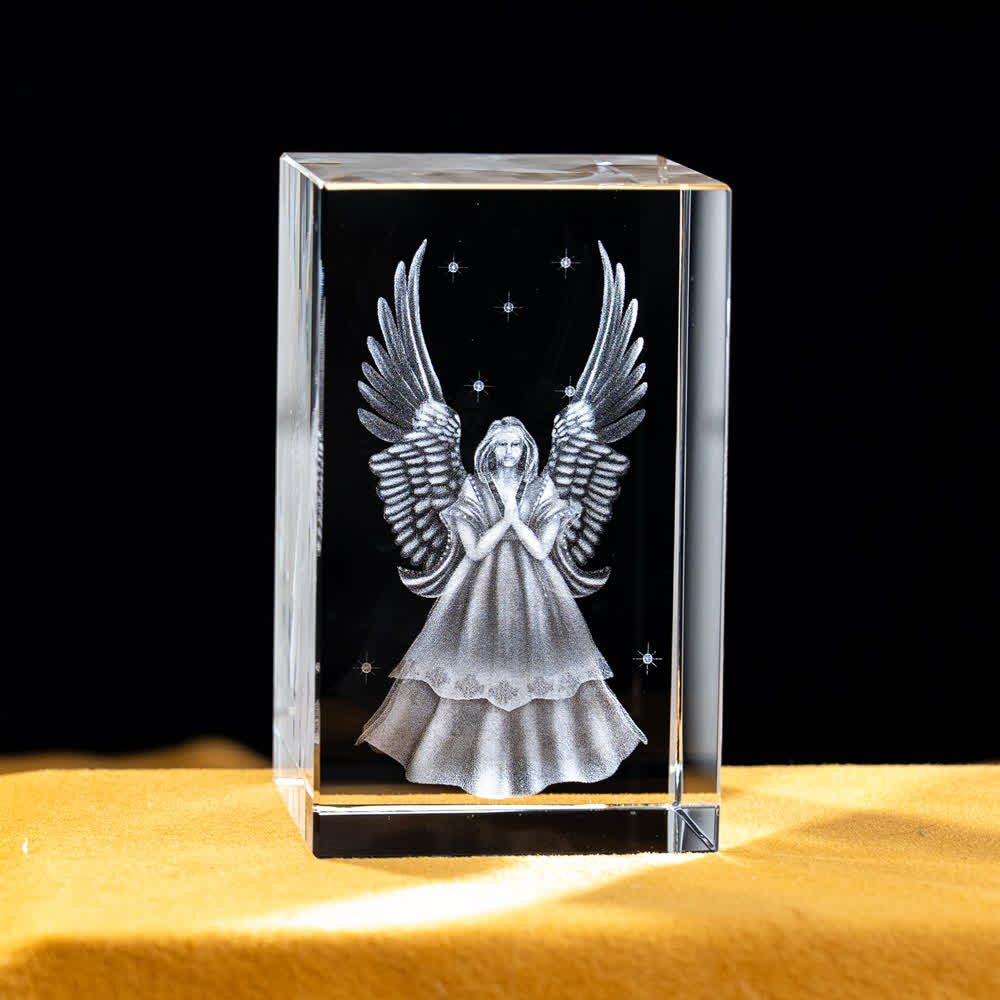 Christianartworkshop Mehrfarbig gravierte heilige Kristallfigur für Schreibtischdekoration und Andachtsdekoration - Betender Engel - 5x5x8cm - image 25