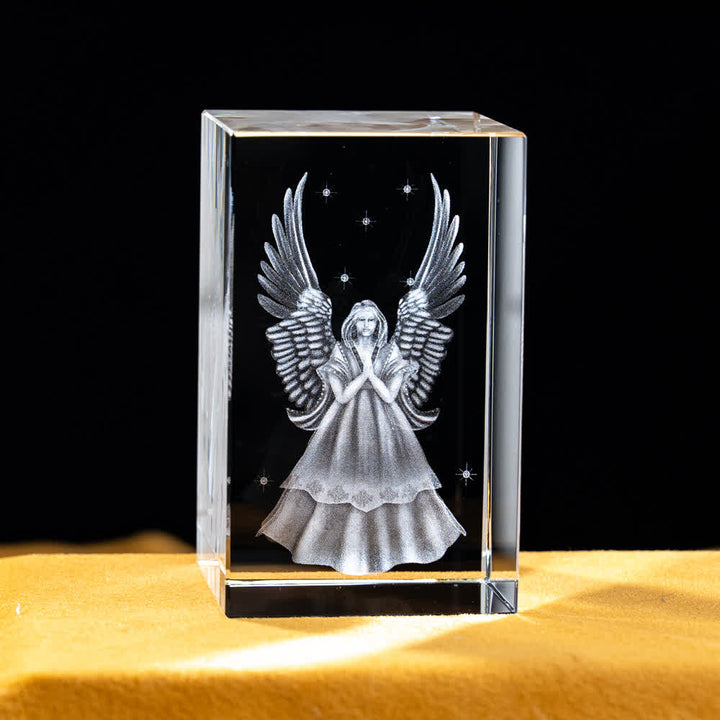 Christianartworkshop Mehrfarbig gravierte heilige Kristallfigur für Schreibtischdekoration und Andachtsdekoration - Betender Engel - 5x5x8cm - image 25