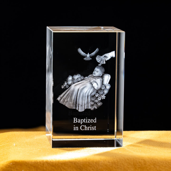 Christianartworkshop Mehrfarbig gravierte heilige Kristallfigur für Schreibtischdekoration und Andachtsdekoration - Taufe des Babys - 5x5x8cm - image 38