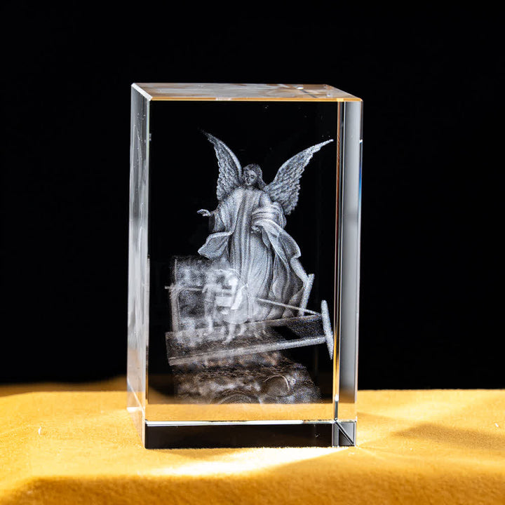 Christianartworkshop Mehrfarbig gravierte heilige Kristallfigur für Schreibtischdekoration und Andachtsdekoration - Schutzengel - 5x5x8cm - image 36