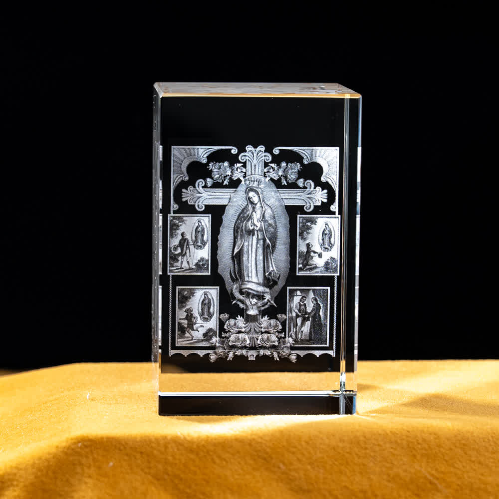 Christianartworkshop Mehrfarbig gravierte heilige Kristallfigur für Schreibtischdekoration und Andachtsdekoration - Marienerscheinungen - 5x5x8cm - image 42