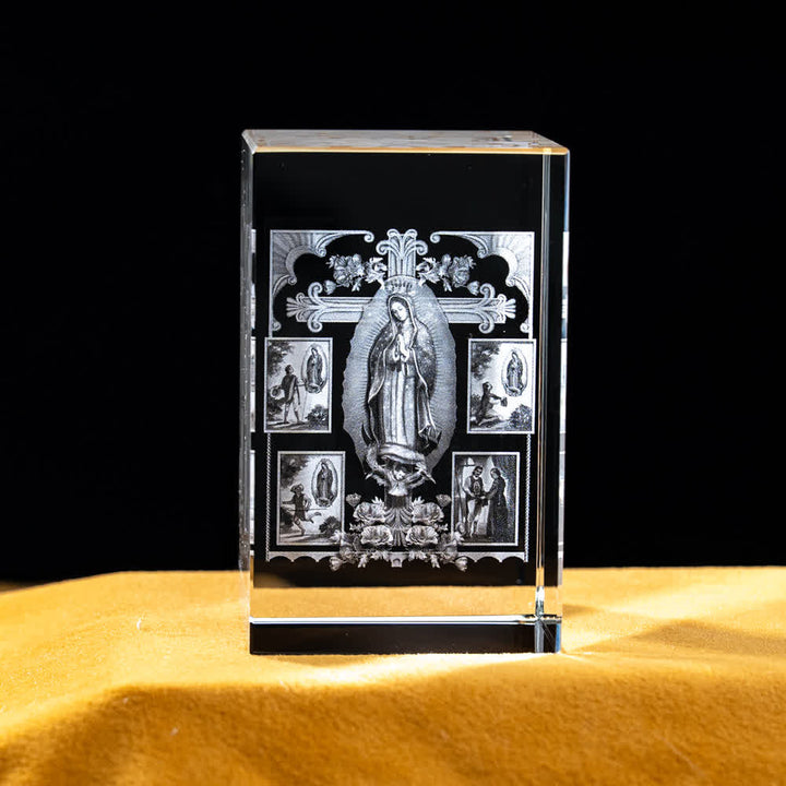 Christianartworkshop Mehrfarbig gravierte heilige Kristallfigur für Schreibtischdekoration und Andachtsdekoration - Marienerscheinungen - 5x5x8cm - image 42